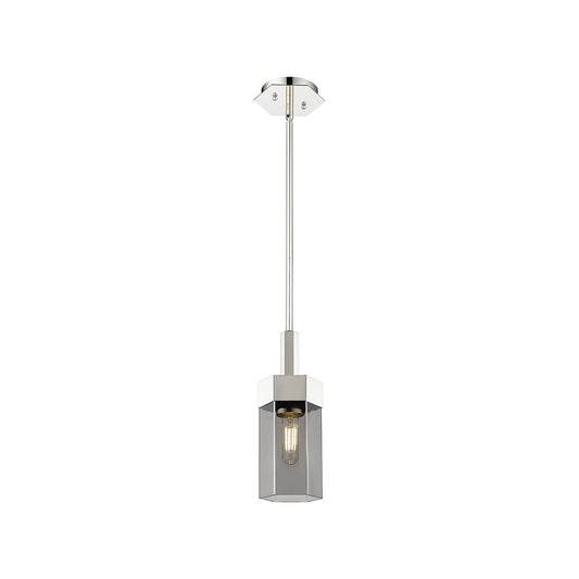 Innovations Claverack 1 Lt 9" Stem Pendant, PN/Plated Smoke