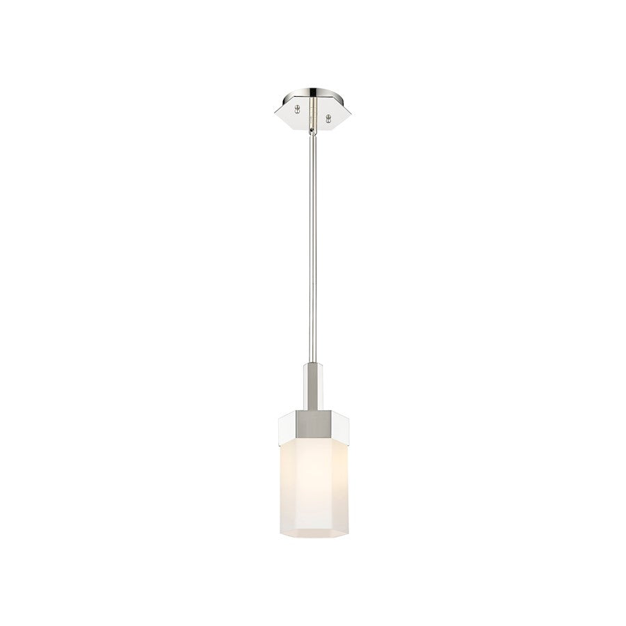 Innovations Claverack 1 Lt 9" Stem Pendant, PN/White