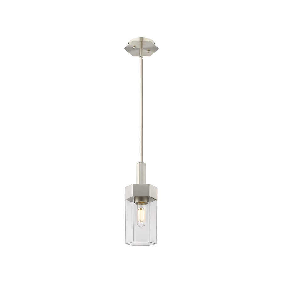 Innovations Claverack 1 Lt 9" Stem Pendant, SN/Clear