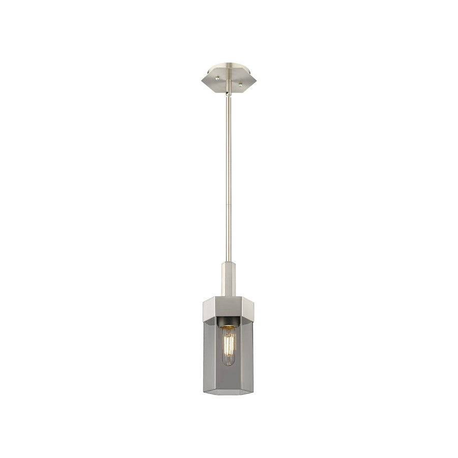 Innovations Claverack 1 Lt 9" Stem Pendant, SN/P Smoke