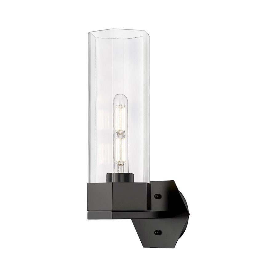 Innovations Claverack 1 Lt 14" Wall Sconce, Black/Clear