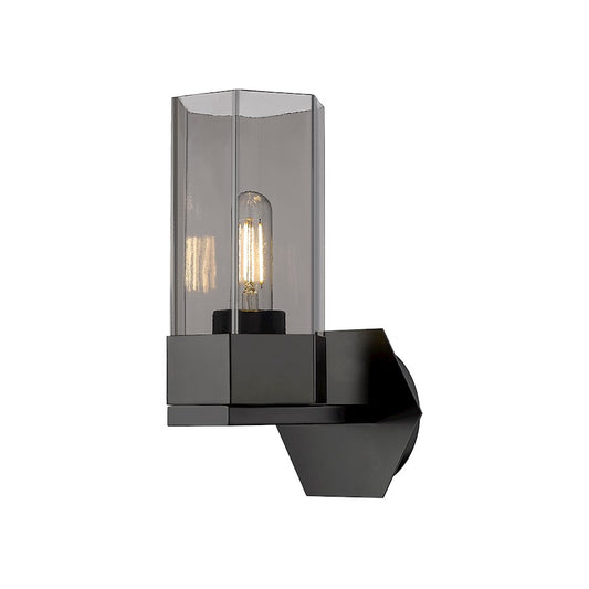 Innovations Claverack 1 Lt 9" Wall Sconce, Black/P Smoke