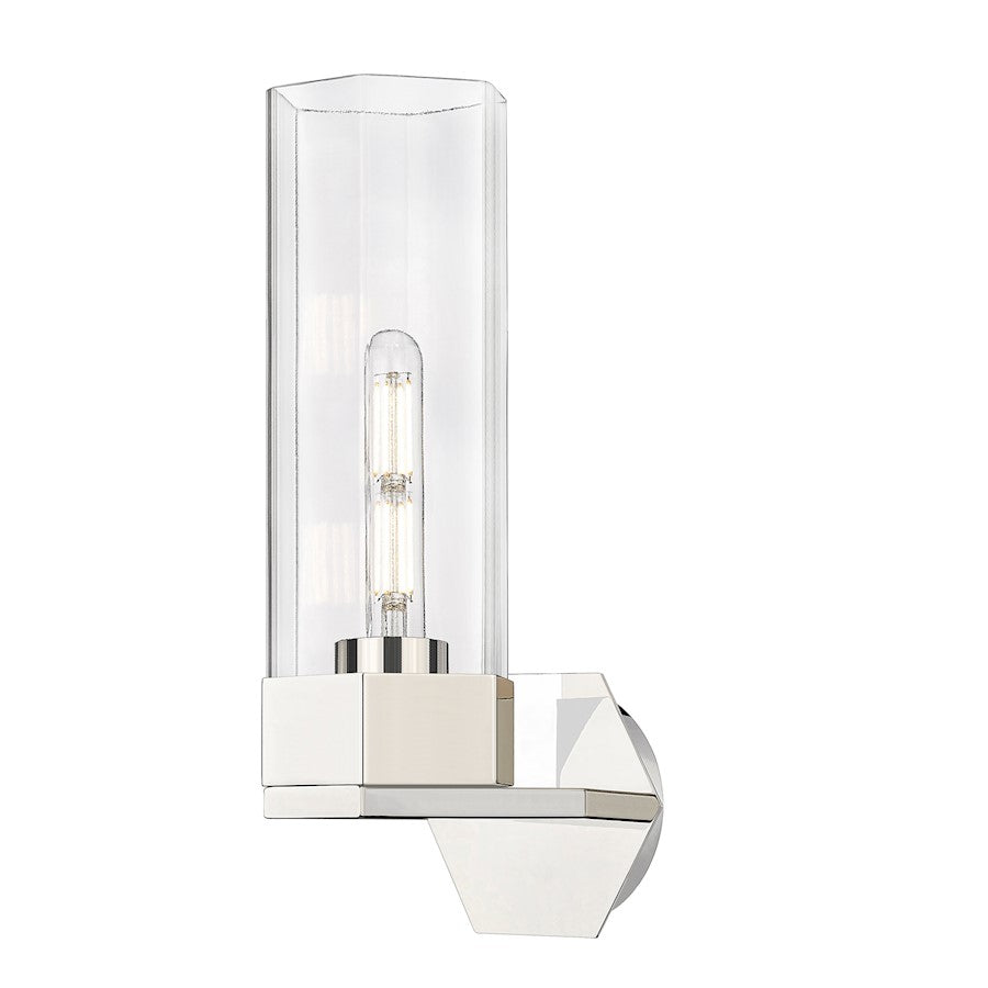 Innovations Claverack 1 Lt 14" Wall Sconce, PN/Clear