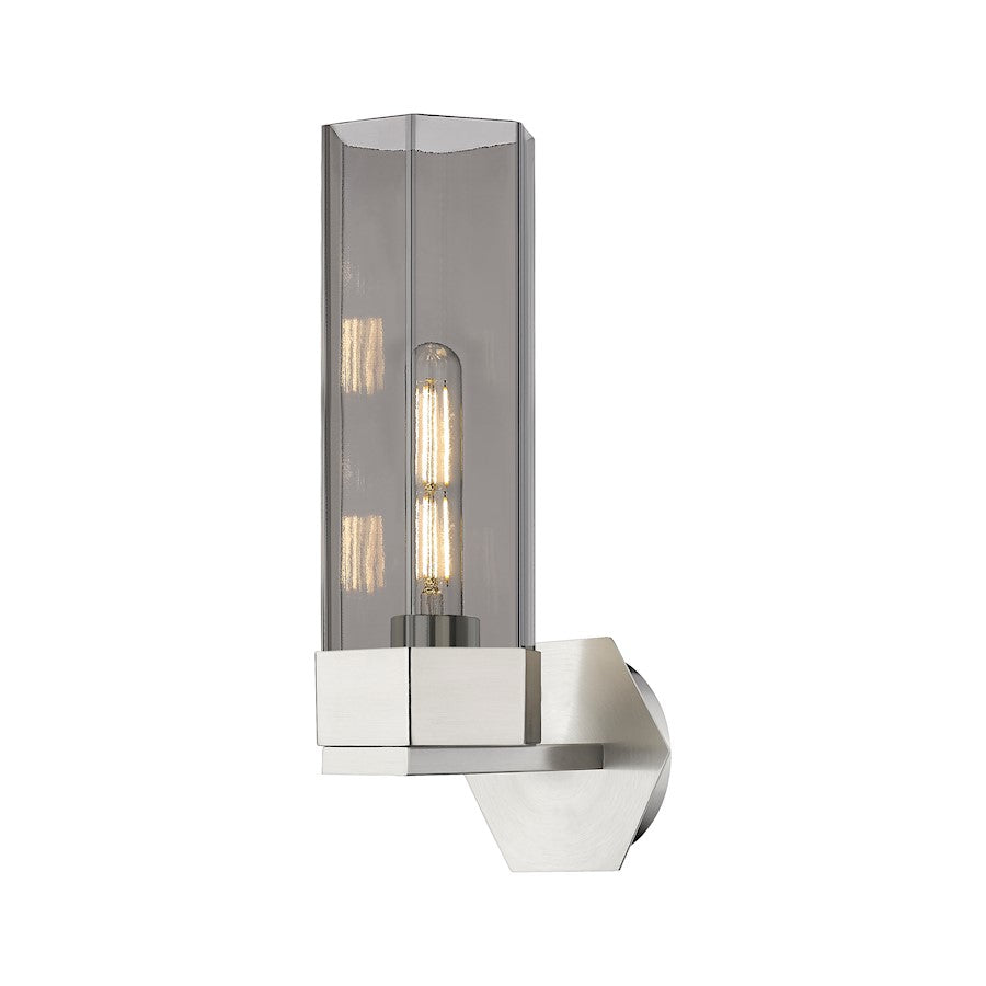 Innovations Claverack 1 Lt 14" Wall Sconce, SN/P Smoke