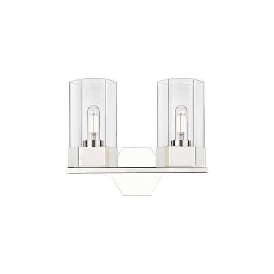 Innovations Claverack 2 Lt 9" Wall Bath, PN/Clear