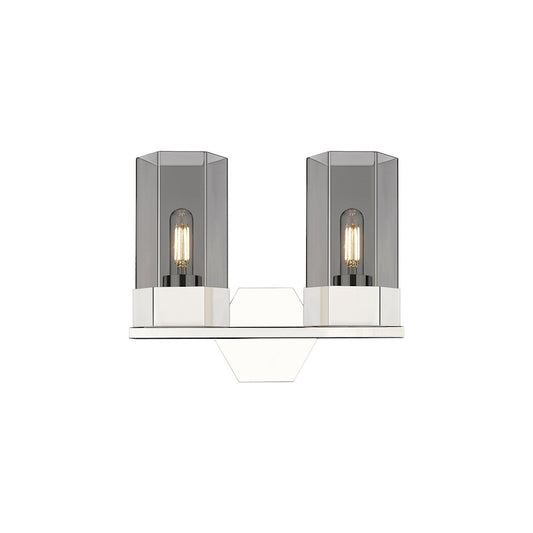 Innovations Claverack 2 Lt 9" Wall Bath, PN/Plated Smoke