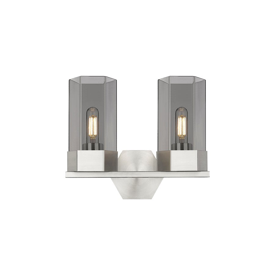 Innovations Claverack 2 Lt 9" Wall Bath, SN/P Smoke