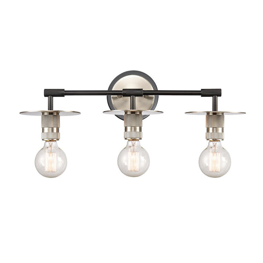 Innovations Aurora 3 Light Bath Vanity Light, Nickel