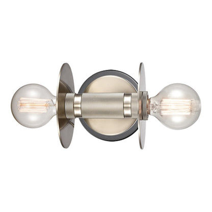 Innovations Aurora 2 Light Wall Sconce, Nickel