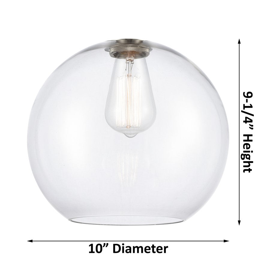 Innovations Crown Point 1Lt 10" Athens Flush, Brushed Brass/Clear