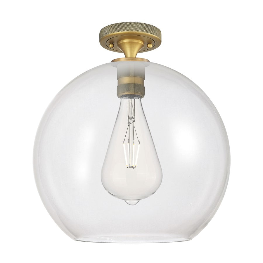 Innovations Crown Point 1Lt 12" Athens Flush, BB/Clear - 434-1F-BB-G122-12