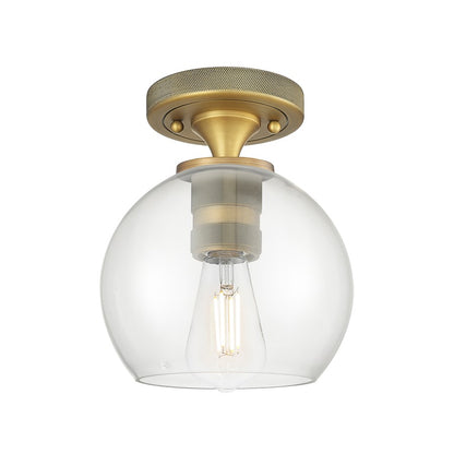 Innovations Crown Point 1Lt 6" Athens Flush, BB/Clear - 434-1F-BB-G122-6