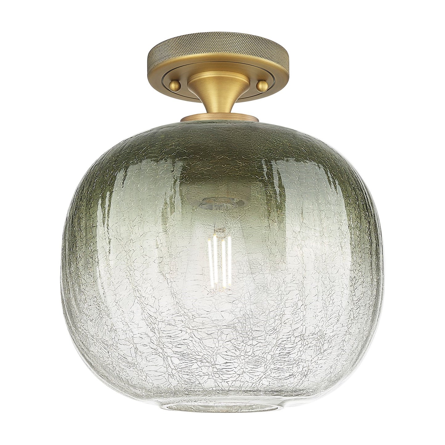 Innovations Brookhaven Sphere 10.5in 1-Light Flush Mount | Industrial Brushed Brass and Slate Glass | Hallway & Bathroom | Model 434-1F-BB-G481-10SL