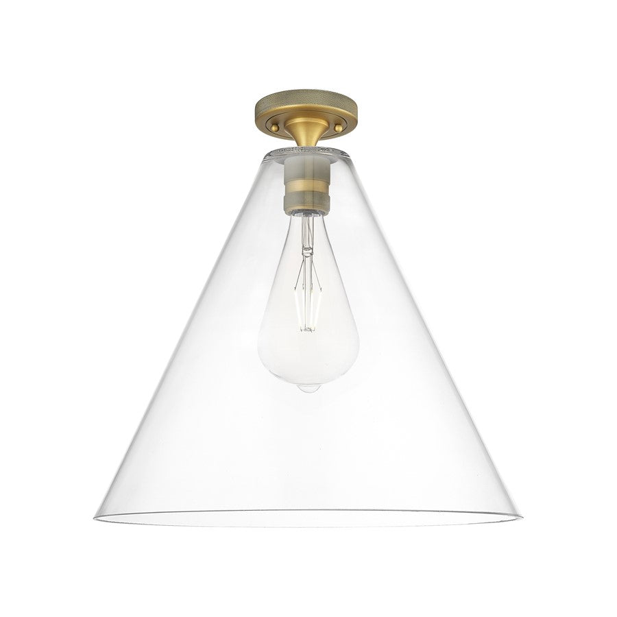 Innovations Crown Point 1Lt 16" Berkshire Flush, BB/Clear - 434-1F-BB-GBC-162