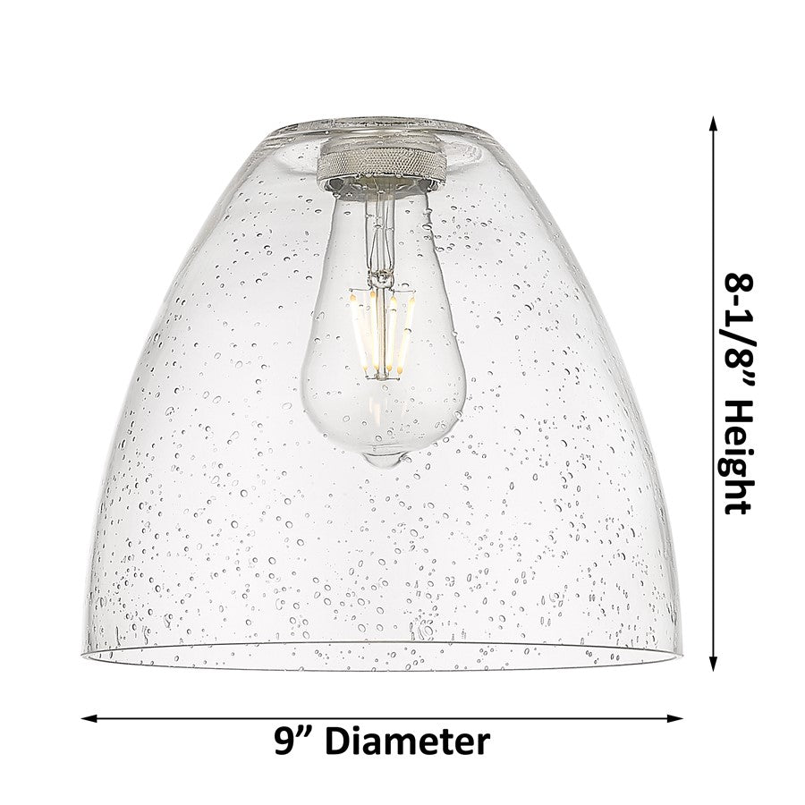Innovations Crown Point 1Lt 9" Bristol Flush, Brushed Brass/Seed