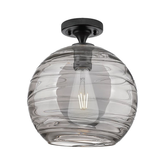 Innovations CP 1Lt 10" Athens DS Flush, BK/SDS - 434-1F-BK-G1213-10SM