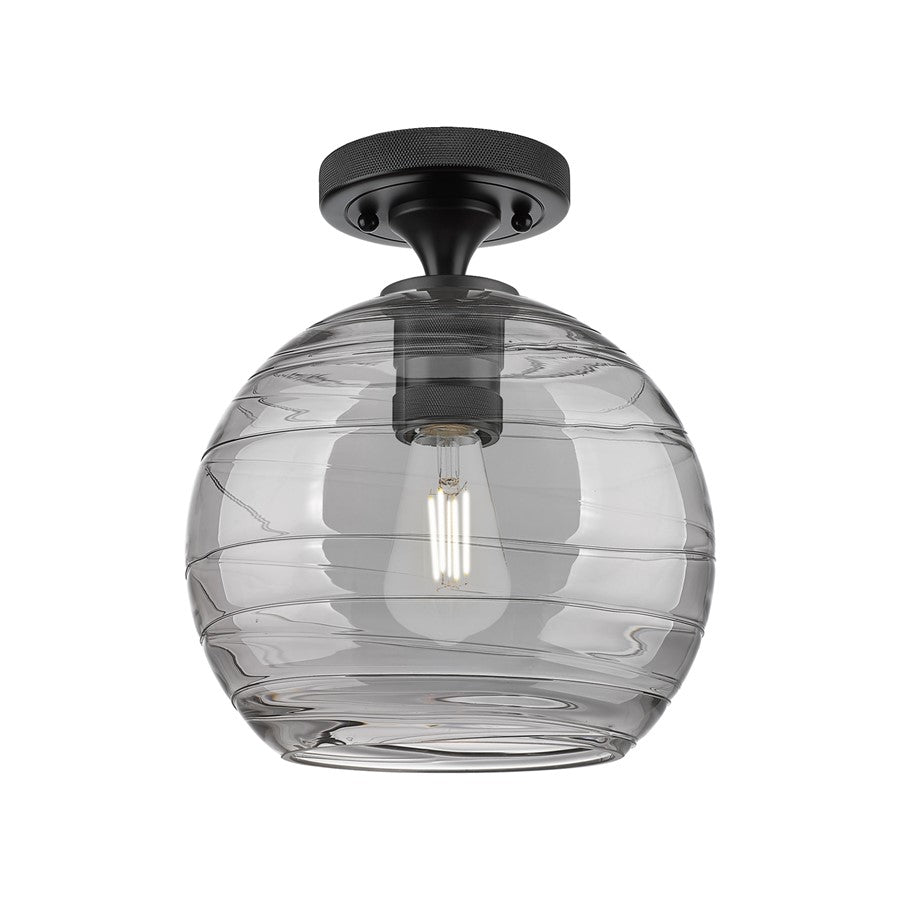 Innovations CP 1Lt 8" Athens DS Flush, BK/SDS - 434-1F-BK-G1213-8SM
