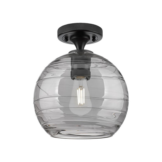 Innovations CP 1Lt 8" Athens DS Flush, BK/SDS - 434-1F-BK-G1213-8SM