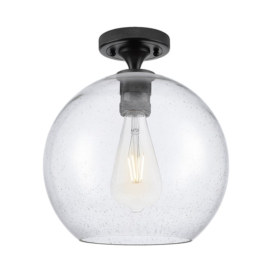 Innovations Crown Point 1Lt 10" Athens Flush, Black/Seed - 434-1F-BK-G124-10