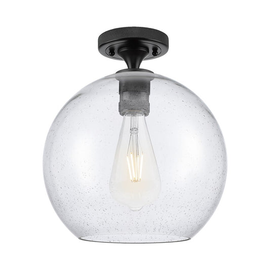 Innovations Crown Point 1Lt 10" Athens Flush, Black/Seed - 434-1F-BK-G124-10