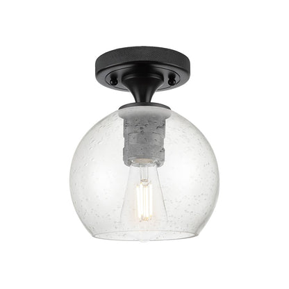 Innovations Crown Point 1Lt 6" Athens Flush, Black/Seed - 434-1F-BK-G124-6