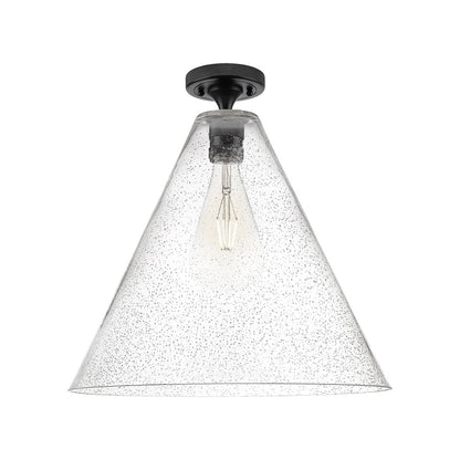 Innovations Crown Point 1Lt 16" Berkshire Flush, Black/Seed - 434-1F-BK-GBC-164