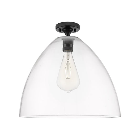 Innovations Crown Point 1Lt 16" Bristol Flush, Black/Clear - 434-1F-BK-GBD-162