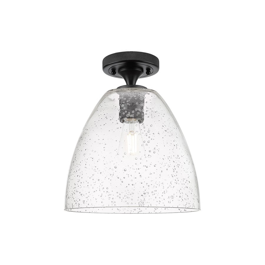 Innovations Crown Point 1Lt 9" Bristol Flush, Black/Seed - 434-1F-BK-GBD-94