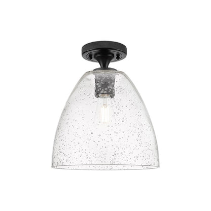 Innovations Crown Point 1Lt 9" Bristol Flush, Black/Seed - 434-1F-BK-GBD-94