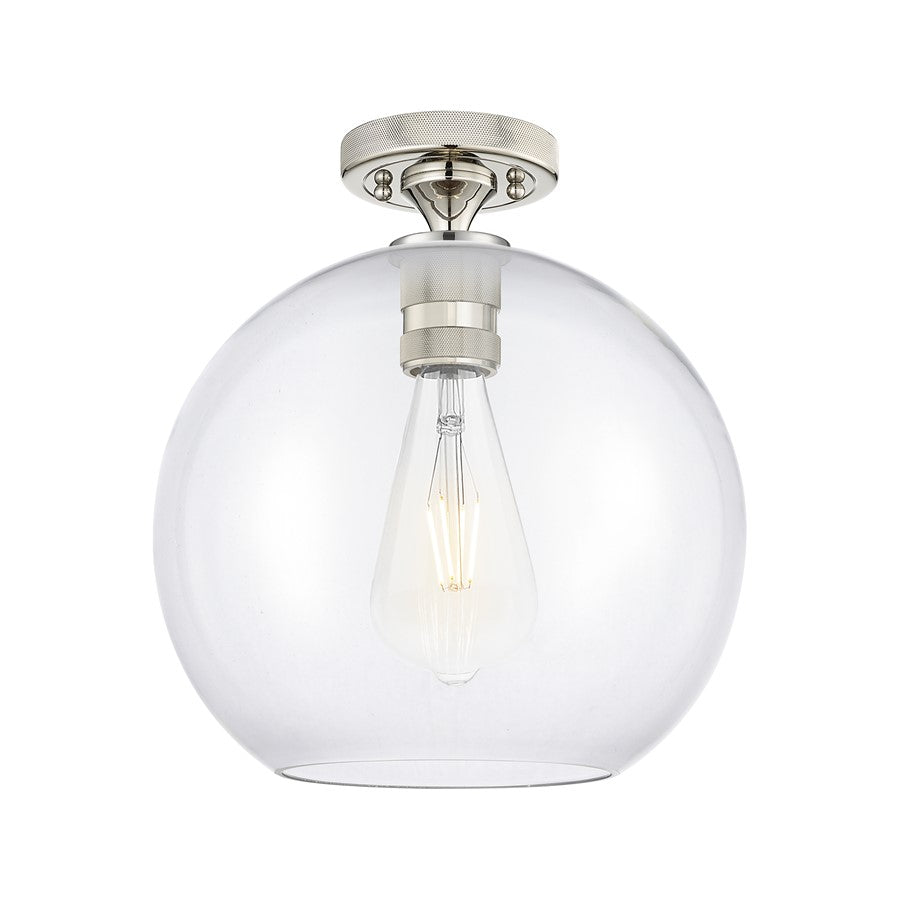 Innovations Crown Point 1Lt 10" Athens Flush, PN/Clear - 434-1F-PN-G122-10