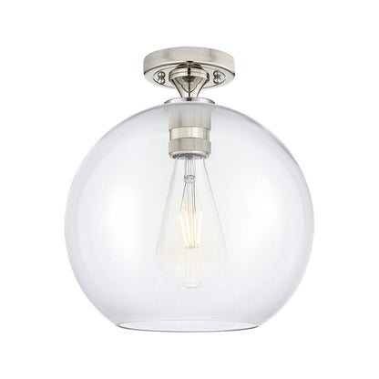 Innovations Crown Point 1Lt 10" Athens Flush, PN/Clear - 434-1F-PN-G122-10