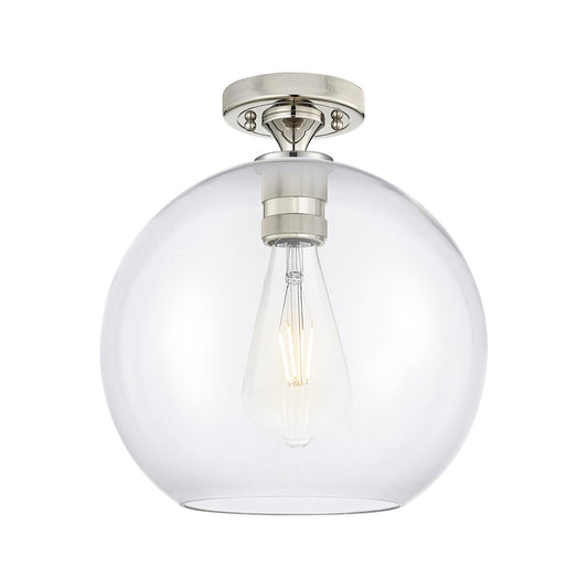 Innovations Crown Point 1Lt 10" Athens Flush, PN/Clear - 434-1F-PN-G122-10