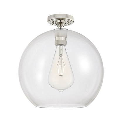 Innovations Crown Point 1Lt 12" Athens Flush, PN/Clear - 434-1F-PN-G122-12