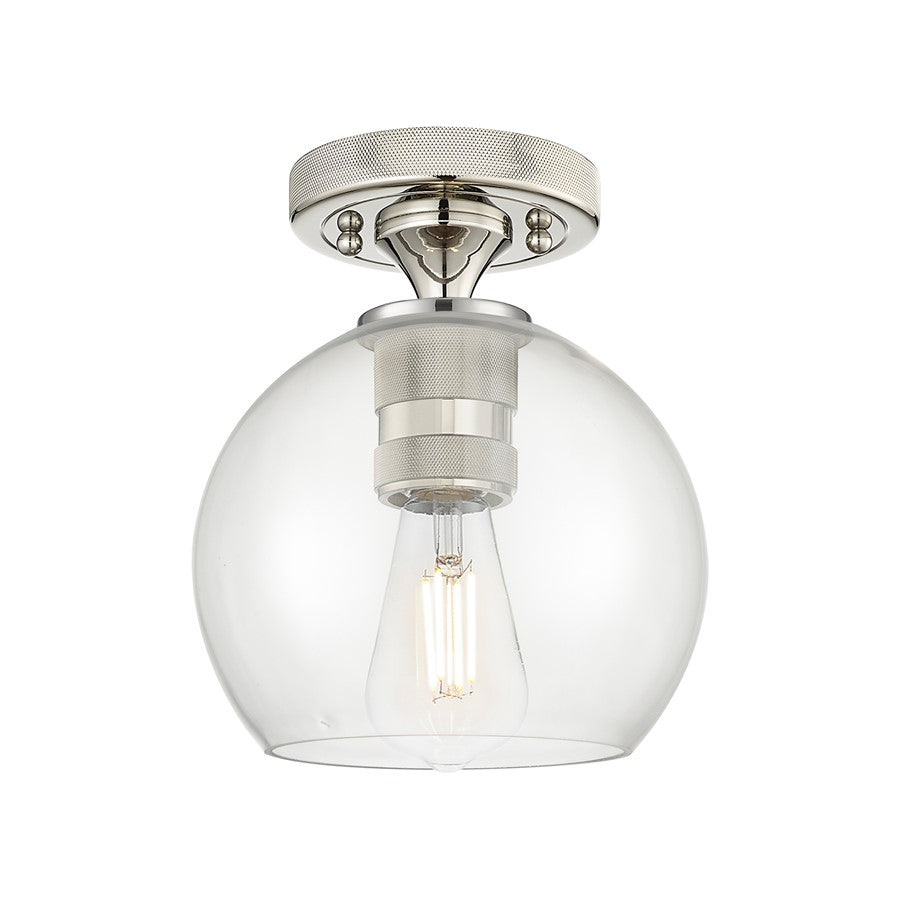 Innovations Crown Point 1Lt 6" Athens Flush, PN/Clear - 434-1F-PN-G122-6