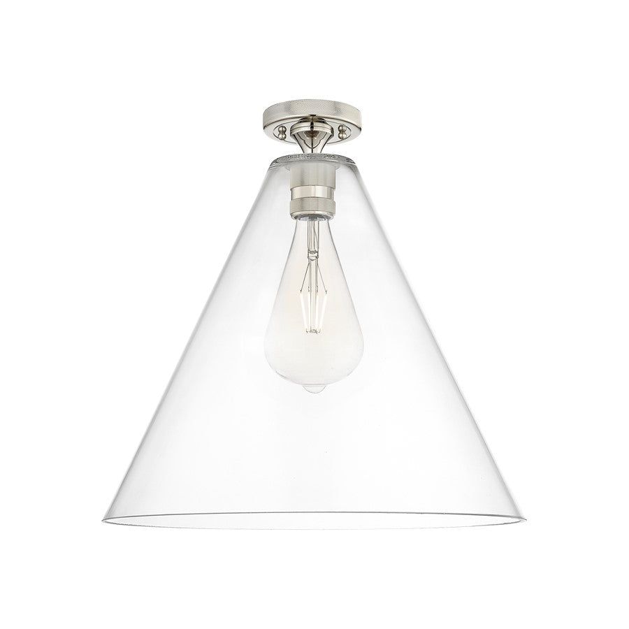Innovations Crown Point 1Lt 16" Berkshire Flush, PN/Clear - 434-1F-PN-GBC-162