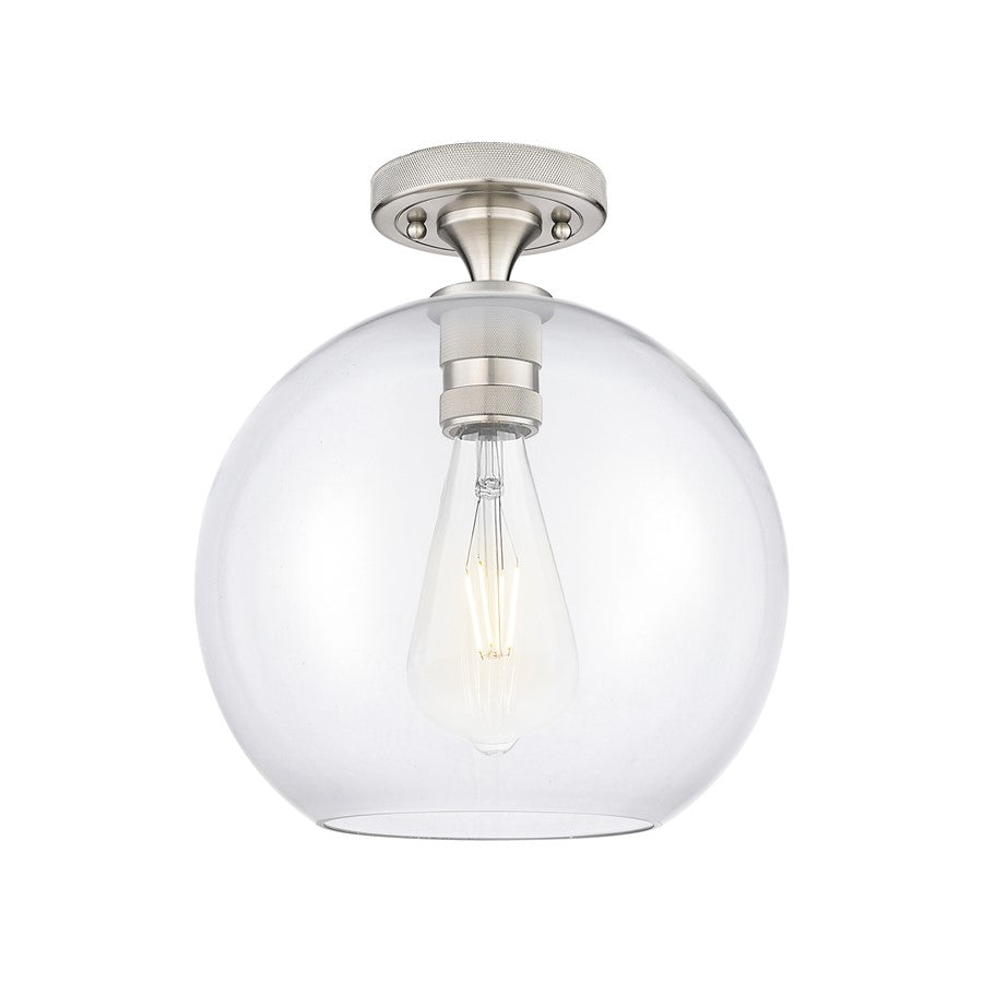 Innovations Crown Point 1Lt 10" Athens Flush, SN/Clear - 434-1F-SN-G122-10