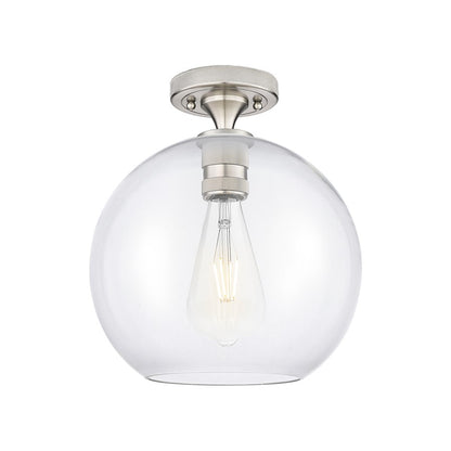 Innovations Crown Point 1Lt 10" Athens Flush, SN/Clear - 434-1F-SN-G122-10