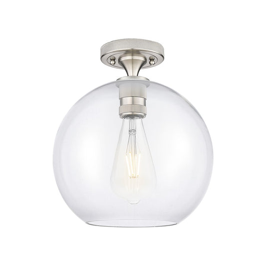Innovations Crown Point 1Lt 10" Athens Flush, SN/Clear - 434-1F-SN-G122-10