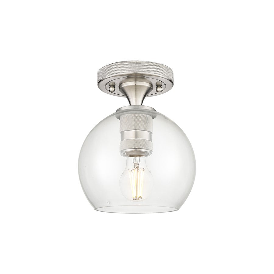 Innovations Crown Point 1Lt 6" Athens Flush, SN/Clear - 434-1F-SN-G122-6