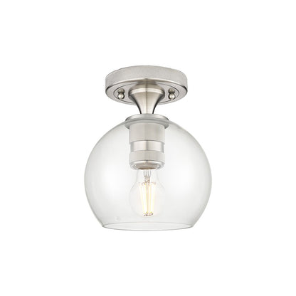 Innovations Crown Point 1Lt 6" Athens Flush, SN/Clear - 434-1F-SN-G122-6