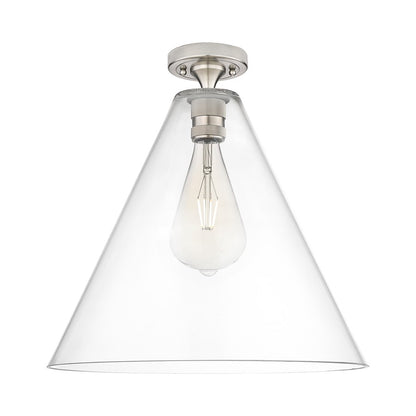 Innovations Crown Point 1Lt 16" Berkshire Flush, SN/Clear - 434-1F-SN-GBC-162