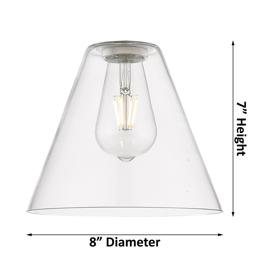 Innovations Crown Point 1Lt 8" Berkshire Cord Pendant, Brushed Brass/CL