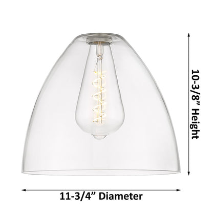 Innovations Crown Point 1Lt 12" Bristol Cord Pendant, Brushed Brass/CL