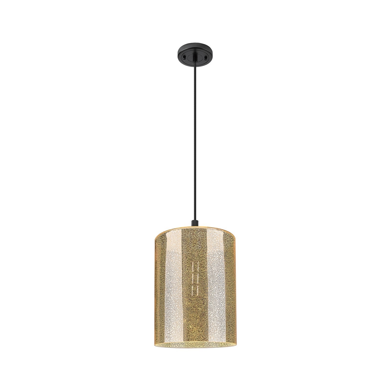 Innovations Cobbleskill 5in 1-Light Pendant | Industrial Matte Black and Mercury Glass | Kitchen Island & Dining Room | Model 434-1P-BK-G116