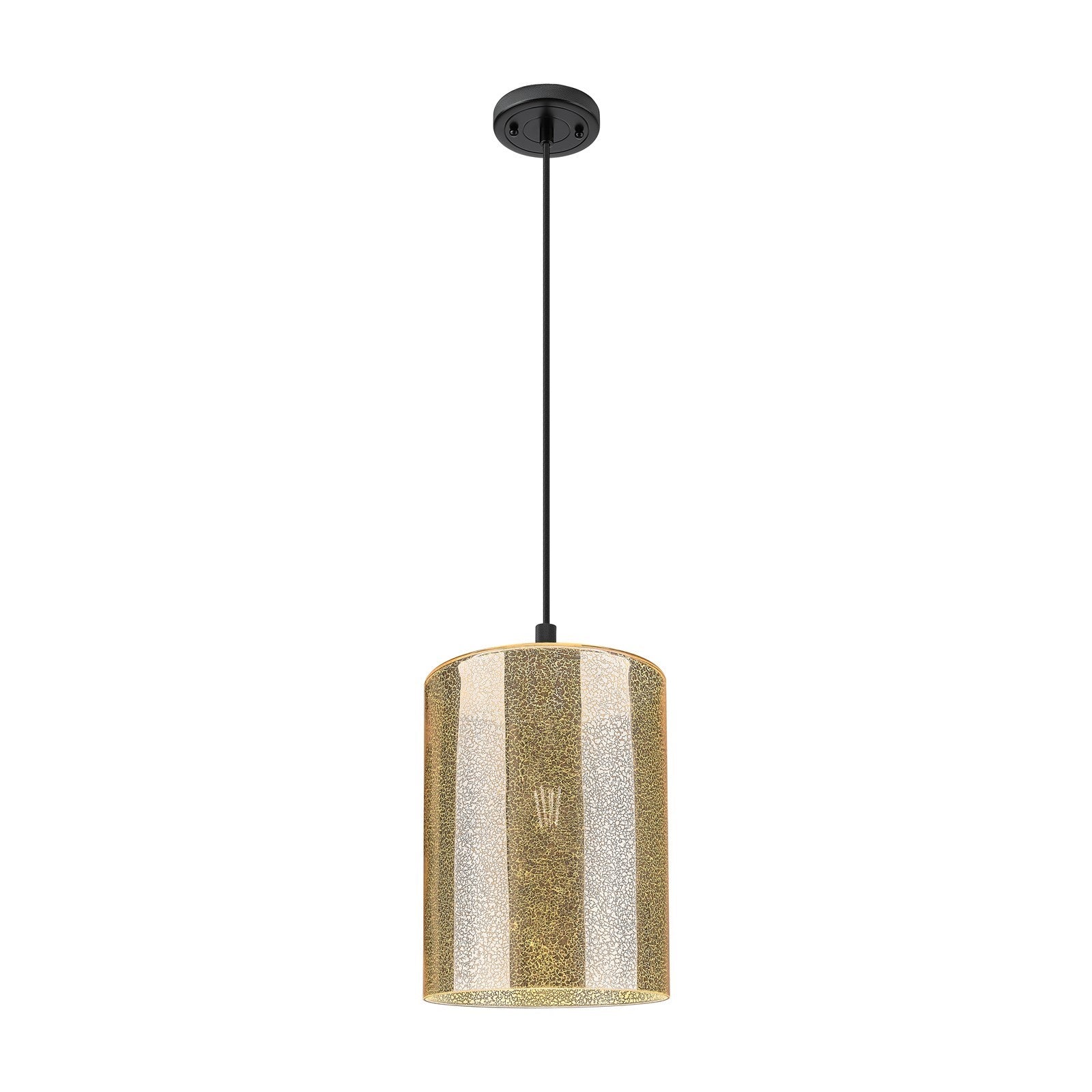 Innovations Cobbleskill 9in 1-Light Pendant | Industrial Matte Black and Mercury Glass | Kitchen Island & Dining Room | Model 434-1P-BK-G116-L