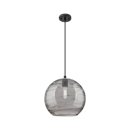 Innovations CP 1Lt 12" Athens DS Cord Pendant, BK/SDS - 434-1P-BK-G1213-12SM