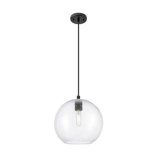 Innovations Crown Point 1Lt 10" Athens Cord Pendant, BK/CL - 434-1P-BK-G122-10