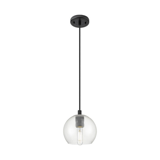 Innovations Crown Point 1Lt 6" Athens Cord Pendant, BK/Clear - 434-1P-BK-G122-6