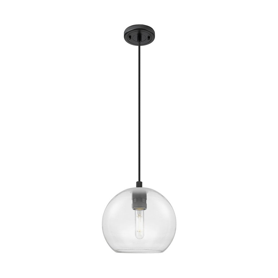 Innovations Crown Point 1Lt 8" Athens Cord Pendant, BK/Clear - 434-1P-BK-G122-8