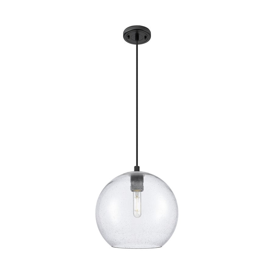 Innovations Crown Point 1Lt 10" Athens Cord Pendant, BK/Seed - 434-1P-BK-G124-10